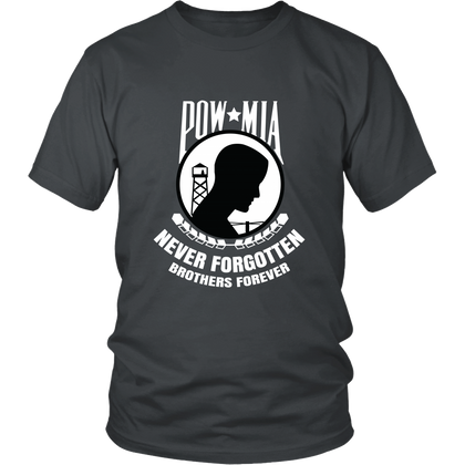 FunkyShirty Pow Mia Never Forgotten Brothers Forever  Creative Design - FunkyShirty