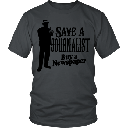 FunkyShirty Save a Journalist Buy a Newspaper (Men)  Creative Design - FunkyShirty