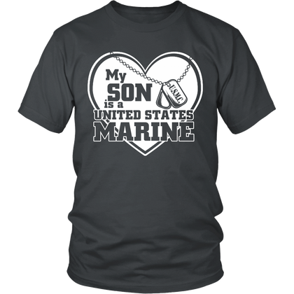 FunkyShirty My Son is a United States Marine (Men)  Creative Design - FunkyShirty