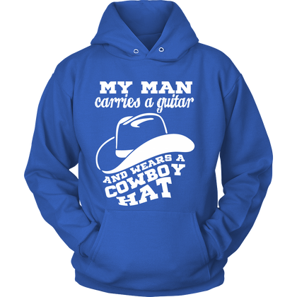 FunkyShirty My Man Carries a Guitar and wears a Cowboy Hat (Women)  Creative Design - FunkyShirty